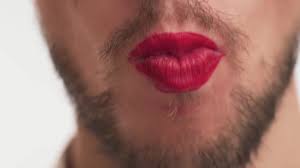 color lipstick thick beard