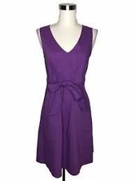 N311 Theory Dress Size 4 Small Purple Linen Solid Wrap