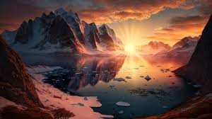 sunset wallpaper 4k arctic mountains