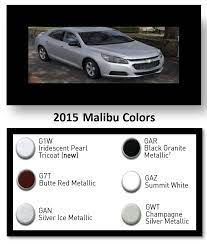 Chevrolet Malibu Paint Codes Color Charts