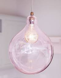 Pink Glass Globe Pendant Light