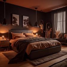 Black And Brown Bed Room Design