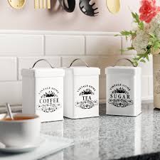 Target/household essentials/canisters set sugar coffee (101)‎. Set Of Coffee Tea Sugar Kitchen Canisters Jars You Ll Love In 2021 Wayfair