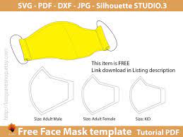 Free face mask pattern for sewing pleated fabric face masks with diy fabric ties or elastic loops. Free Face Mask Templates Svg Face Mask Face Mask Printable Etsy Mask Template Mask Template Printable Sewing Templates