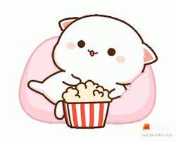 Mochi cat eating popcorn | Cute anime cat, Cute cat gif, Cute bunny cartoon