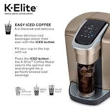 It features five brew sizes, so you can brew 4, 6, 8, 10, or 12oz of your favorite coffee, tea, hot cocoa, or iced beverage at the touch of a button. Keurig K Elite Single Serve K Cup Pod Coffee Maker Brushed Gold Walmart Com Walmart Com