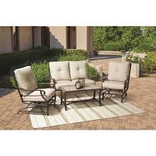 Pc Espresso Aluminum Deep Seating Set