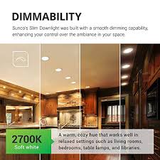 Sunco Lighting 4 Pack 6 Inch Slim Led Downlight Baffle Trim Junction Box 14w 100w 850 Lm Dimmable 2700k Soft White Farmhouse Goals