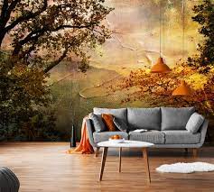 Painted Landscape Wall Mural Self