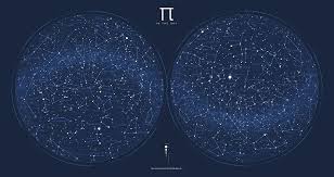 2017 Pi Day Star Chart Azimuthal Projection 2017