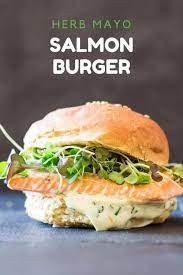 salmon burger with garlic herb