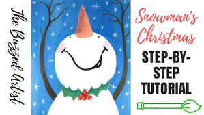 christmas snowman painting tutorial