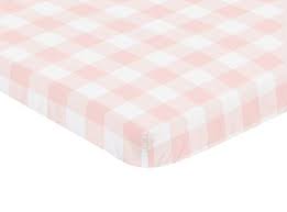 pink and white mini crib sheet