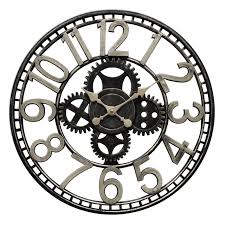 Black Silver Round Wall Clock With