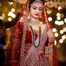 indian bridal red lehenga makeup look