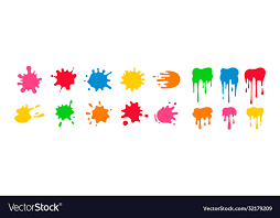 Paint Splatter Colorful Set Round