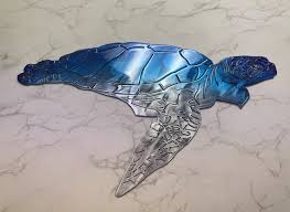 Aquatic Sea Turtle Metal Décor Wall Art