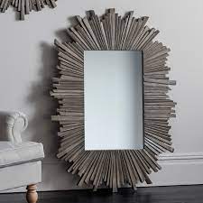 large rectanglular wall mirror grey