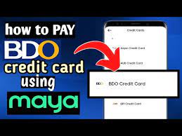 how to pay bdo credit card using maya