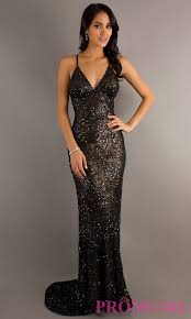 Sequin Gown with Open Back Scala Sequin Long Dresses PromGirl