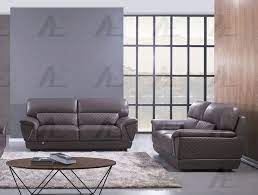 Dark Tan Italian Leather Sofa Set 2pcs
