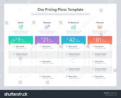 Modern Pricing Comparison Table Various Subscription Stock