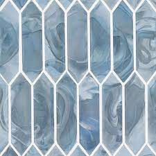 Blue Shimmer Picket Glass Tile Msi