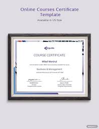 courses certificate template