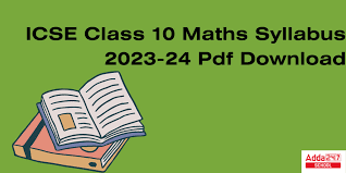 maths syllabus cl 10 icse 2023 24