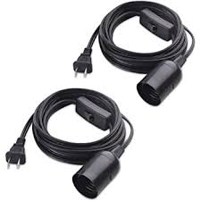 Cable Matters 2 Pack Hanging Light Cord Light Socket With Cord With On Off Toggle Switch In Black 15 Feet Amazon Com