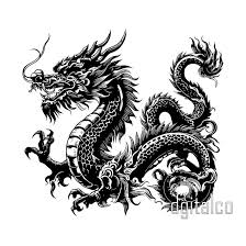 chinese dragon tattoo vector design