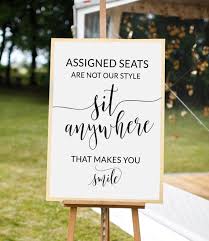 Wedding Seating Sign Rustic Wedding Decor Wedding Signs Assigned Seats Are Not Our Sit Anywhere Sign Pick A Seat Sign Open Seating Fdm