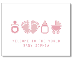 Custom Baby Girl Card Custom Baby Name Card New Mom Card