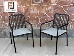 Black Wrought Iron Garden Chair With