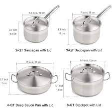 cooks standard professional stainless steel cookware set 8pc 8 pc silver