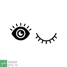 eye and eyelash icon simple solid