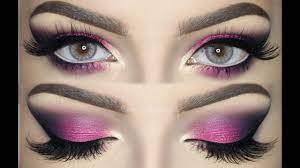 pink violet and black smokey eye
