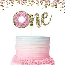 Temporarily unavailable at crossroads mall out of stock at crossroads mall edit store. Amazon Com Donut Cake Topper For 1st Birthday First Birthday Cake Decoration Pink And Gold One Donut Cake Topper For Photo Booth Props Best Donut Party Supplies For Kids Grocery Gourmet Food