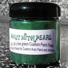 Lime Green Metal Flake Pearls And Pigment