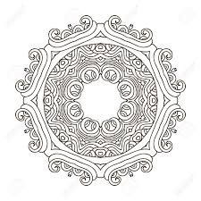 An intricate mandala inspired by indian art and deisgn. Mandala Coloring Book Outline Mandalas Inspired Arabian And Indian Tibetan Ornament Adult Coloring Page Decorative Element For Ethnic Shop Or As Pattern For Web Design Boho Style Royalty Free Cliparts Vectors And Stock Illustration Image