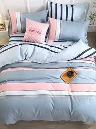 Striped Pattern Bedding Set Without
