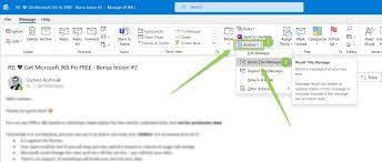 how to recall an email in outlook