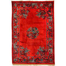 antique imperial chinese red silk rug