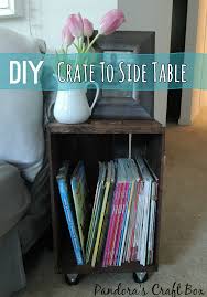 easy side table from wooden crate