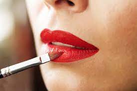 red lipstick lips makeup artist work