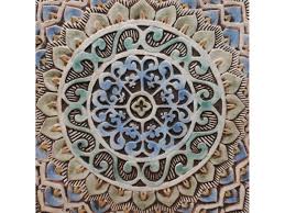 Mandala Design Outdoor Wall Art Ceramic