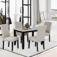 marble top white dining table set