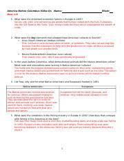 Printable worksheets for columbus day. America Before Columbus Dvd Notes Guide Docx America Before Columbus Video Qs Due 1 9 Name Block 1 What Were The Important Economic Factors In Europe Course Hero