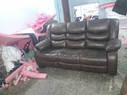 pu leather manual recliner sofa set at
