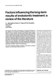 This may cause dull to sharp pain in the days following the dental procedure. Pdf Factors Influencing The Long Term Results Of Endodontic Treatment A Review Of The Literature